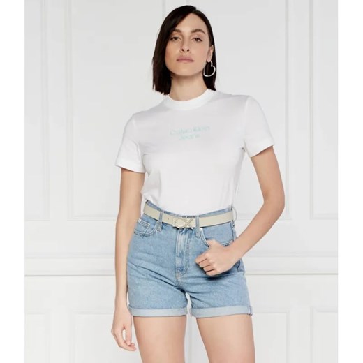 Calvin Klein Jeans T-shirt | Regular Fit ze sklepu Gomez Fashion Store w kategorii Bluzki damskie - zdjęcie 184358249