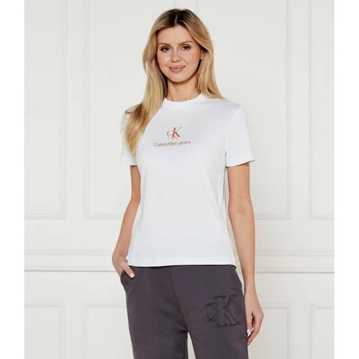 Calvin Klein Jeans T-shirt | Regular Fit ze sklepu Gomez Fashion Store w kategorii Bluzki damskie - zdjęcie 184358355