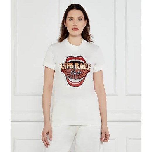 Pinko T-shirt TRAPANI Lips Race | Regular Fit ze sklepu Gomez Fashion Store w kategorii Bluzki damskie - zdjęcie 184358467