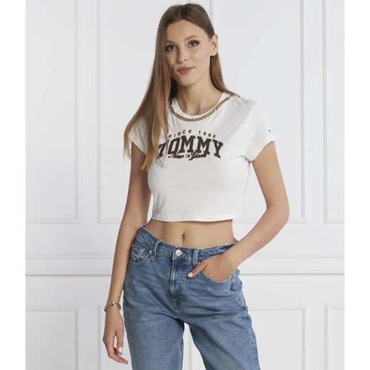 Tommy Jeans T-shirt LUX VARSITY | Cropped Fit ze sklepu Gomez Fashion Store w kategorii Bluzki damskie - zdjęcie 184358575