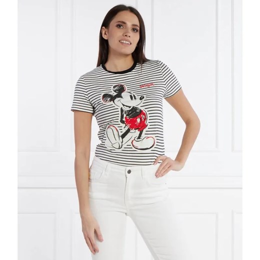 Desigual T-shirt DESIGUAL X MICKEY MOUSE | Regular Fit ze sklepu Gomez Fashion Store w kategorii Bluzki damskie - zdjęcie 184358759