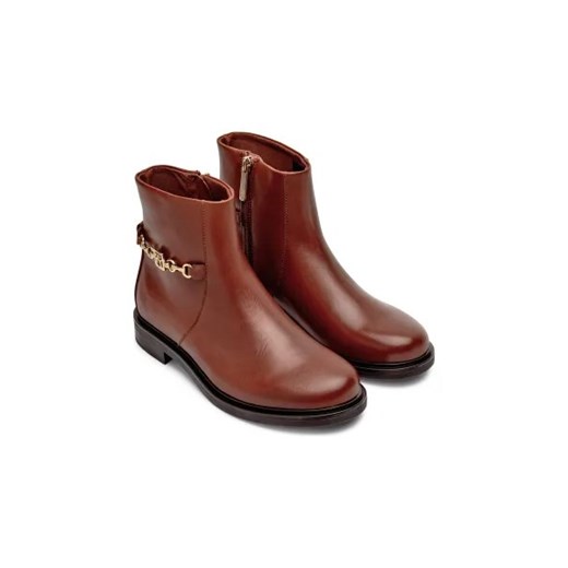 Tommy Hilfiger Skórzane botki Tommy Hilfiger 37 okazyjna cena Gomez Fashion Store