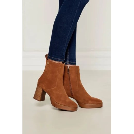 Tommy Hilfiger Skórzane botki na słupku Tommy Hilfiger 40 okazyjna cena Gomez Fashion Store