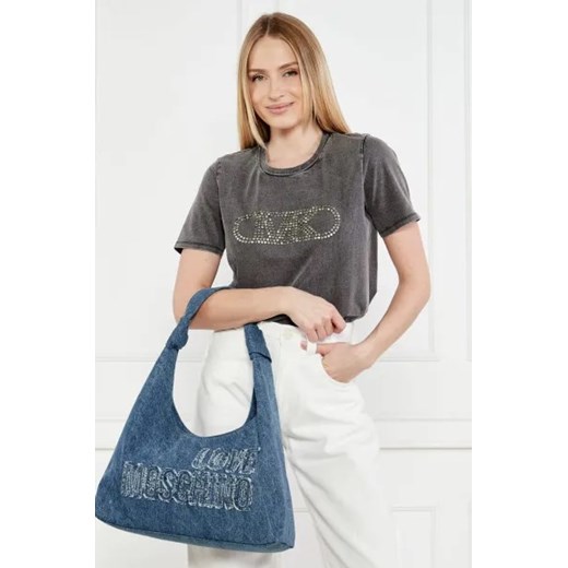 Love Moschino Jeansowa shopperka Love Moschino One Size wyprzedaż Gomez Fashion Store