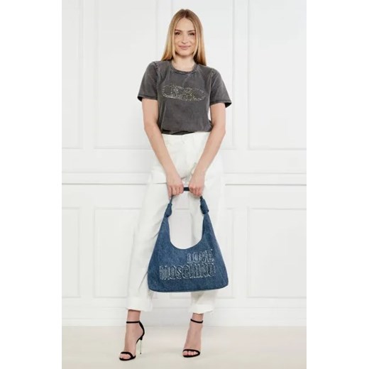 Love Moschino Jeansowa shopperka Love Moschino One Size wyprzedaż Gomez Fashion Store