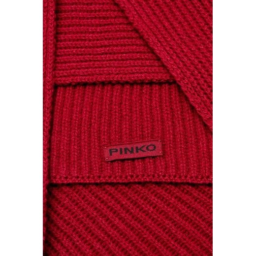 Pinko Wełniany szal LYKOI | z dodatkiem kaszmiru Pinko One Size okazyjna cena Gomez Fashion Store