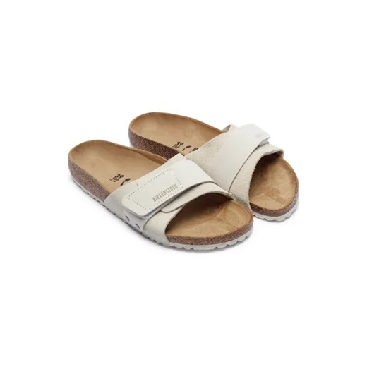 Klapki damskie BIRKENSTOCK bez zapięcia ze skóry na lato 