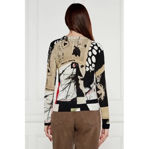 Desigual Sweter COLLAGE_LACROIX | Regular Fit | z dodatkiem lnu Desigual S okazyjna cena Gomez Fashion Store