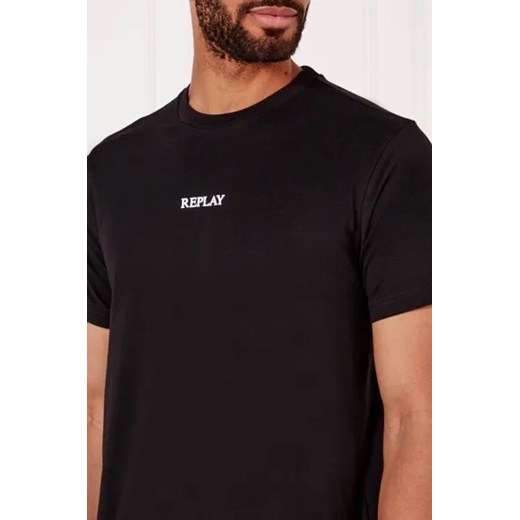 T-shirt męski Replay na jesień z bawełny 