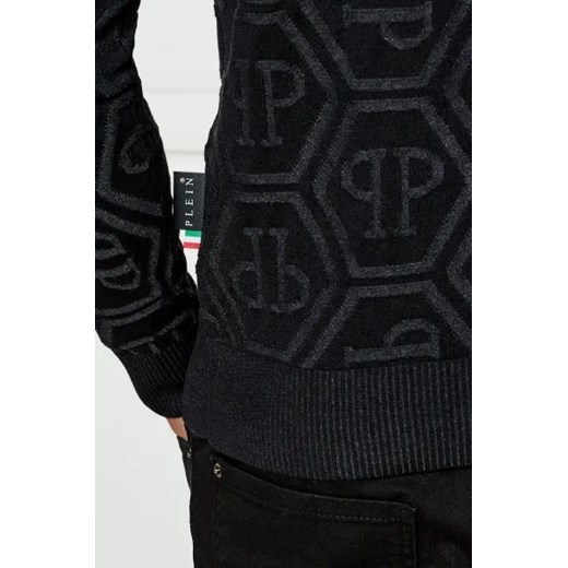 Philipp Plein Sweter | Slim Fit | z dodatkiem jedwabiu XL Gomez Fashion Store wyprzedaż