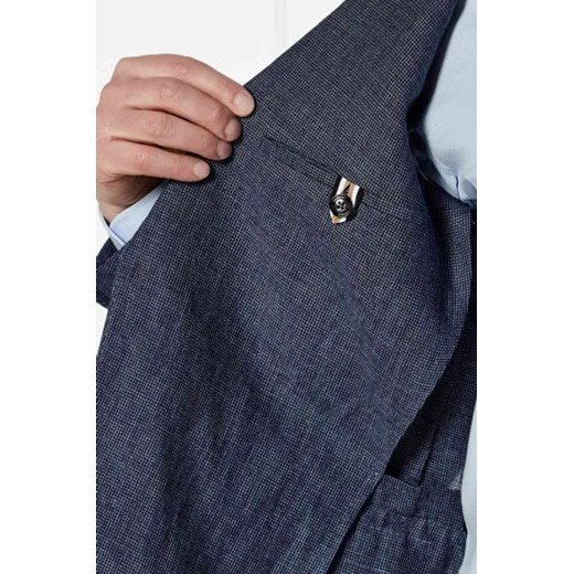 BOSS BLACK Lniany garnitur C-Huge-2Pcs-Peak-252 | Slim Fit | z dodatkiem wełny 52 Gomez Fashion Store wyprzedaż
