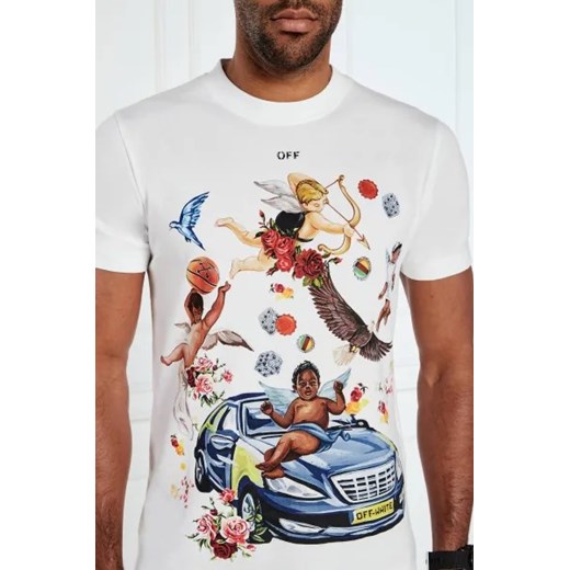 OFF-WHITE T-shirt FRESCO CAR | Slim Fit S okazja Gomez Fashion Store