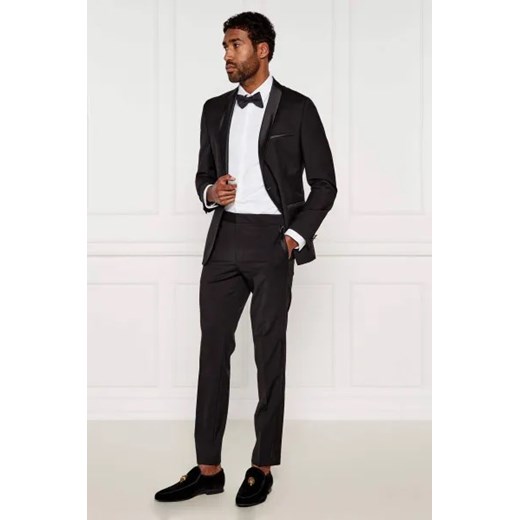 HUGO Wełniane spodnie Hesten224E1X | Extra slim fit 52 Gomez Fashion Store