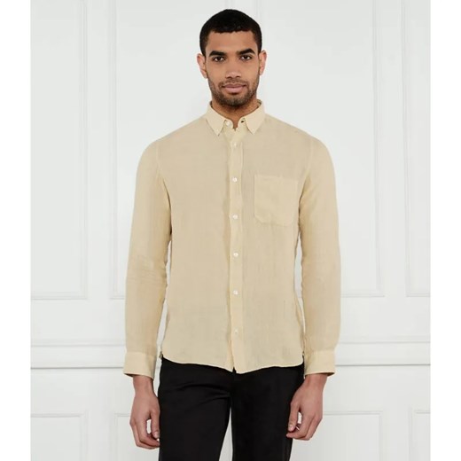 HUGO Lniana koszula Ermann | Straight fit ze sklepu Gomez Fashion Store w kategorii Koszule męskie - zdjęcie 184504728