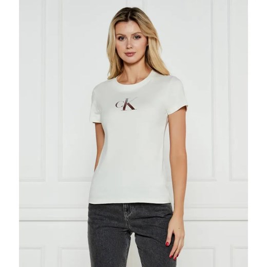 Calvin Klein Jeans T-shirt | Slim Fit ze sklepu Gomez Fashion Store w kategorii Bluzki damskie - zdjęcie 184504797