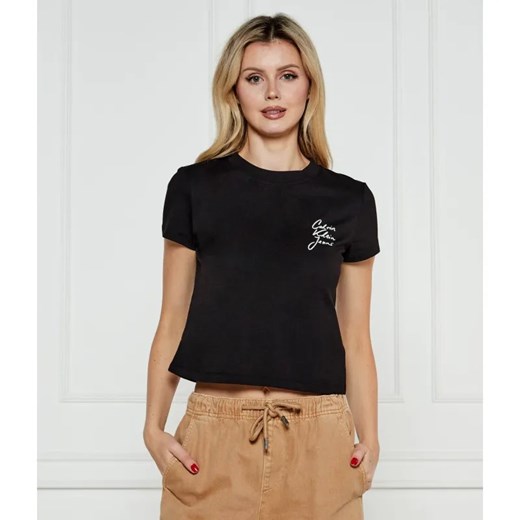 Calvin Klein Jeans T-shirt | Cropped Fit ze sklepu Gomez Fashion Store w kategorii Bluzki damskie - zdjęcie 184504885