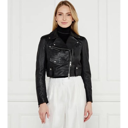 Marc Cain Skórzana kurtka | Slim Fit ze sklepu Gomez Fashion Store w kategorii Kurtki damskie - zdjęcie 184507826