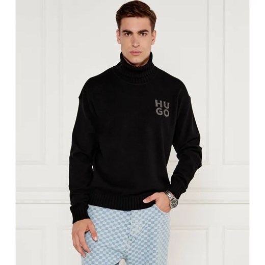 HUGO Wełniany sweter San Toby-L | Relaxed fit ze sklepu Gomez Fashion Store w kategorii Swetry męskie - zdjęcie 184507856