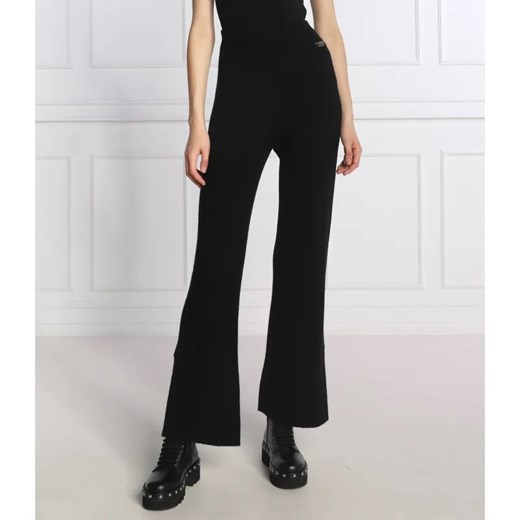 TWINSET Wełniane spodnie dzianinowe | Relaxed fit | z dodatkiem kaszmiru ze sklepu Gomez Fashion Store w kategorii Spodnie damskie - zdjęcie 184507975
