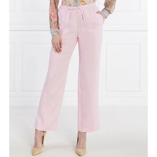 Samsøe Samsøe Lniane spodnie Hoys string | Straight fit ze sklepu Gomez Fashion Store w kategorii Spodnie damskie - zdjęcie 184508247
