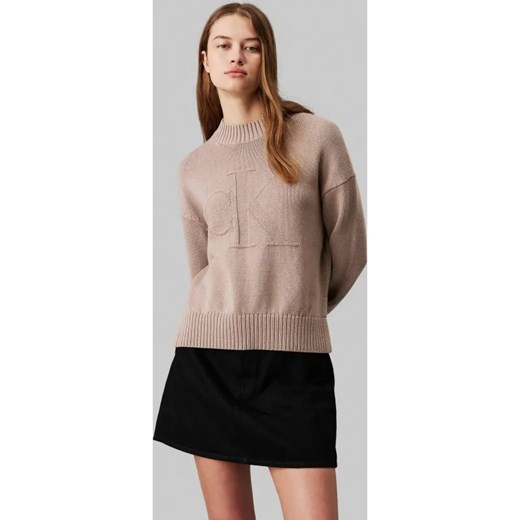 Calvin Klein Jeans Sweter INTARSIA | z dodatkiem wełny ze sklepu Gomez Fashion Store w kategorii Swetry damskie - zdjęcie 184508677
