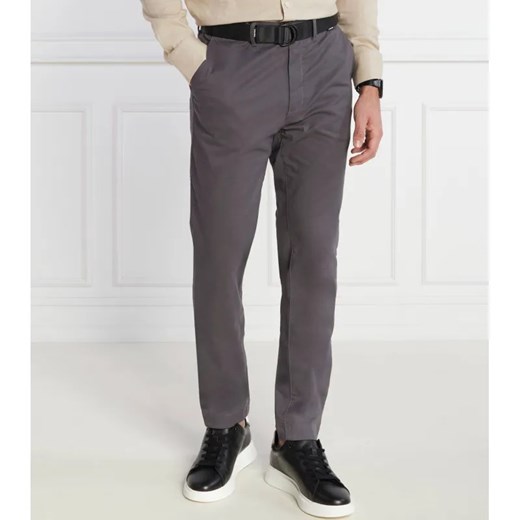 Calvin Klein Spodnie chino + pasek MODERN TWILL | Slim Fit ze sklepu Gomez Fashion Store w kategorii Spodnie męskie - zdjęcie 184508897