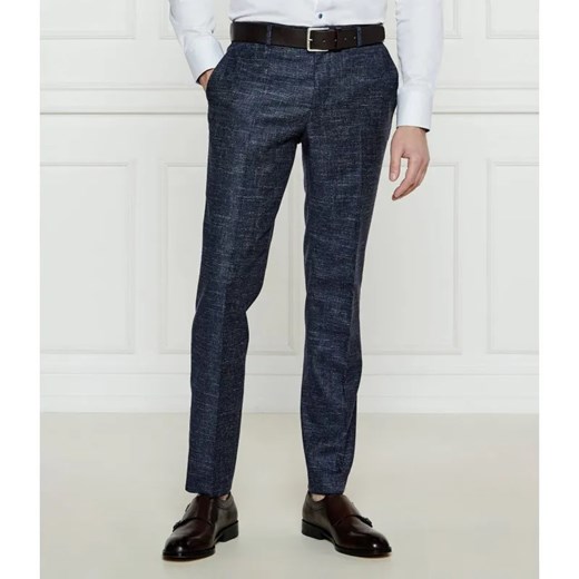 BOSS BLACK Wełniane spodnie H-Genius-251 | Slim Fit | z dodatkiem lnu ze sklepu Gomez Fashion Store w kategorii Spodnie męskie - zdjęcie 184509459