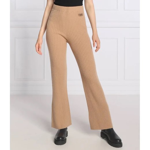TWINSET Wełniane spodnie dzianinowe | Relaxed fit | z dodatkiem kaszmiru ze sklepu Gomez Fashion Store w kategorii Spodnie damskie - zdjęcie 184509889