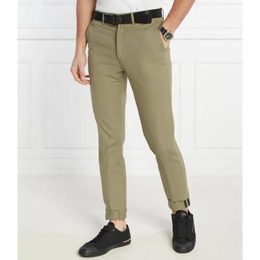 Calvin Klein Spodnie chino + pasek MODERN TWILL | Slim Fit ze sklepu Gomez Fashion Store w kategorii Spodnie męskie - zdjęcie 184512635