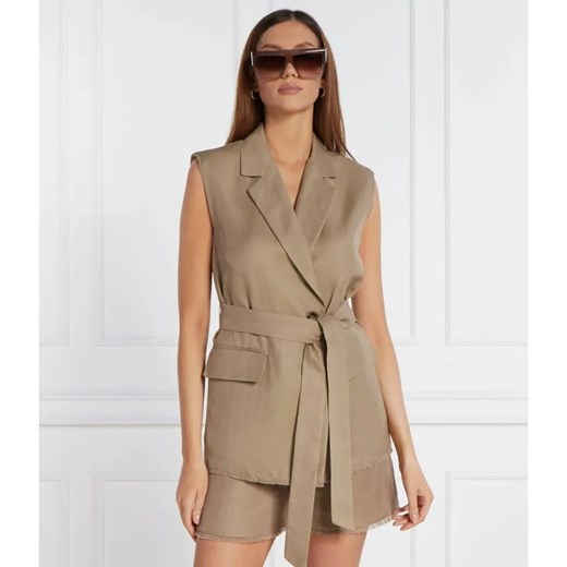 Marella SPORT Kamizelka LUCAS | Slim Fit | z dodatkiem lnu ze sklepu Gomez Fashion Store w kategorii Kamizelki damskie - zdjęcie 184512698