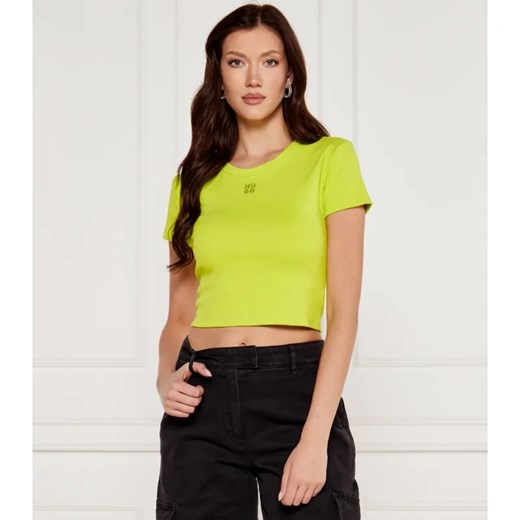 HUGO T-shirt Delanor | Cropped Fit ze sklepu Gomez Fashion Store w kategorii Bluzki damskie - zdjęcie 184512707