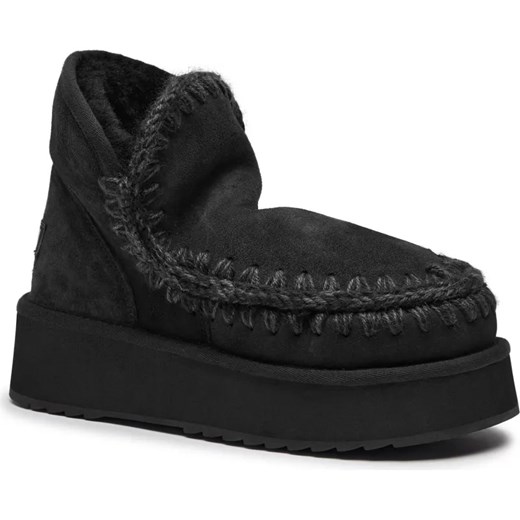 MOU Skórzane śniegowce Mini Eskimo Platform | z dodatkiem wełny ze sklepu Gomez Fashion Store w kategorii Śniegowce damskie - zdjęcie 184513986