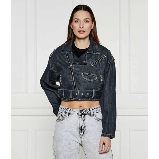 GUESS Jeansowa ramoneska SANDY | Cropped Fit ze sklepu Gomez Fashion Store w kategorii Kurtki damskie - zdjęcie 184514348