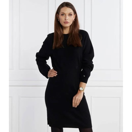 Tommy Hilfiger Wełniana sukienka SMD WOOL CASH WAISTED DRESS | z dodatkiem kaszmiru ze sklepu Gomez Fashion Store w kategorii Sukienki - zdjęcie 184514469