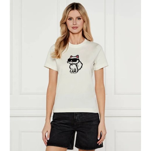 Karl Lagerfeld T-shirt IKON SKETCH | Regular Fit ze sklepu Gomez Fashion Store w kategorii Bluzki damskie - zdjęcie 184514788