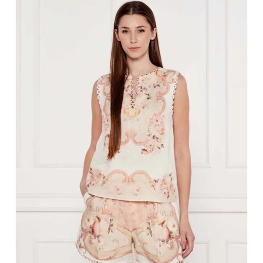 TWINSET Lniany top | Regular Fit ze sklepu Gomez Fashion Store w kategorii Bluzki damskie - zdjęcie 184515125