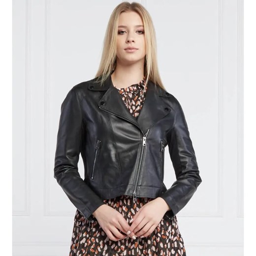 Marc Cain Skórzana kurtka | Slim Fit ze sklepu Gomez Fashion Store w kategorii Kurtki damskie - zdjęcie 184515546