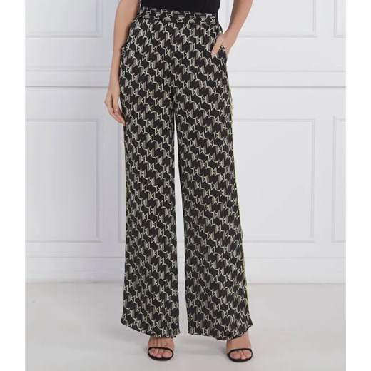 Karl Lagerfeld Spodnie PRINTED MONOGRAM | flare fit | high waist ze sklepu Gomez Fashion Store w kategorii Spodnie damskie - zdjęcie 184515877