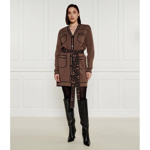 Karl Lagerfeld Kardigan | Relaxed fit | z dodatkiem wełny ze sklepu Gomez Fashion Store w kategorii Swetry damskie - zdjęcie 184516069