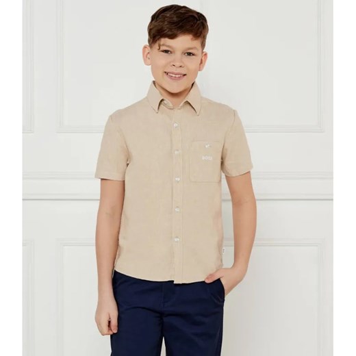 BOSS Kidswear Lniana koszula | Regular Fit ze sklepu Gomez Fashion Store w kategorii Koszule chłopięce - zdjęcie 184516858