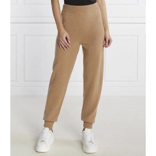 TWINSET Wełniane spodnie dzianinowe | Regular Fit | z dodatkiem kaszmiru ze sklepu Gomez Fashion Store w kategorii Spodnie damskie - zdjęcie 184517065
