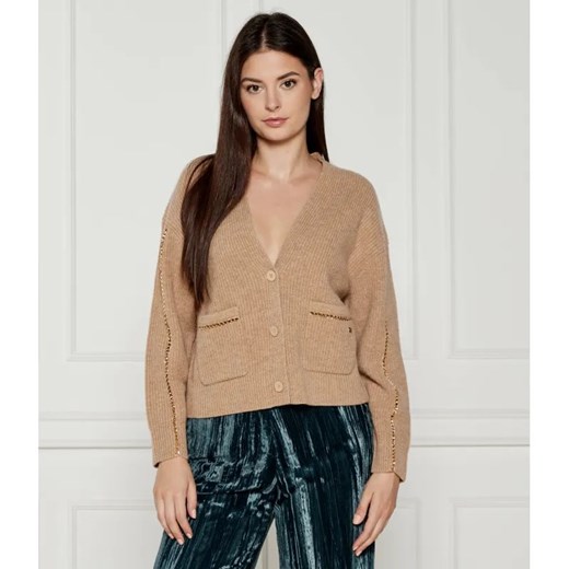 Marc Cain Wełniany kardigan | Relaxed fit ze sklepu Gomez Fashion Store w kategorii Swetry damskie - zdjęcie 184517145