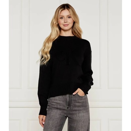 Calvin Klein Jeans Sweter INTARSIA | Regular Fit | z dodatkiem wełny ze sklepu Gomez Fashion Store w kategorii Swetry damskie - zdjęcie 184517237