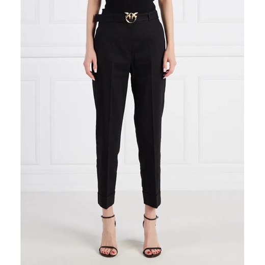 Pinko Lniane spodnie z paskiem | Regular Fit ze sklepu Gomez Fashion Store w kategorii Spodnie damskie - zdjęcie 184517668