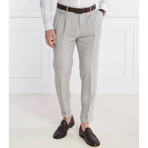 Windsor Lniane spodnie chino 13 Sapo | Slim Fit ze sklepu Gomez Fashion Store w kategorii Spodnie męskie - zdjęcie 184518105