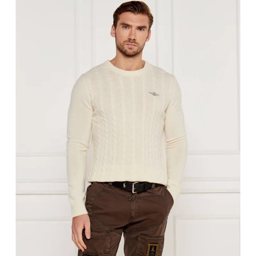 Aeronautica Militare Wełniany sweter | Regular Fit ze sklepu Gomez Fashion Store w kategorii Swetry męskie - zdjęcie 184518109