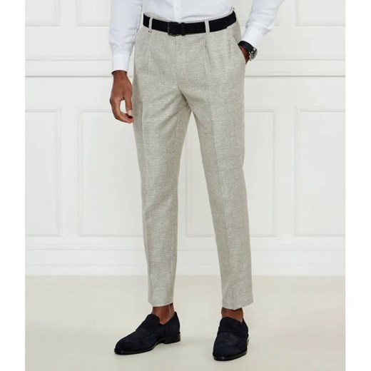 BOSS BLACK Spodnie C-Perin-PL-25 | Relaxed fit | z dodatkiem lnu ze sklepu Gomez Fashion Store w kategorii Spodnie męskie - zdjęcie 184518708