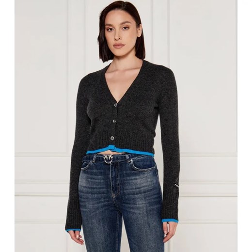 Pinko Wełniany kardigan CHAUSIE | Cropped Fit | z dodatkiem kaszmiru ze sklepu Gomez Fashion Store w kategorii Swetry damskie - zdjęcie 184519148