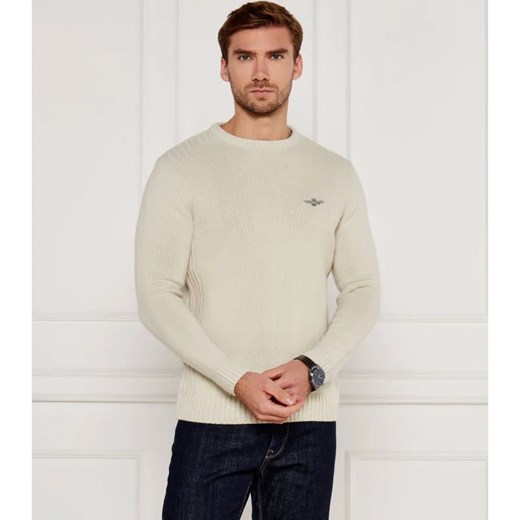 Aeronautica Militare Sweter GIROCOLLO | Regular Fit | z dodatkiem wełny ze sklepu Gomez Fashion Store w kategorii Swetry męskie - zdjęcie 184519509