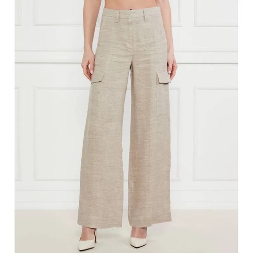 Marella Lniane spodnie GELADA | flare fit ze sklepu Gomez Fashion Store w kategorii Spodnie damskie - zdjęcie 184519518